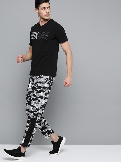 

HRX by Hrithik Roshan Men Black Camo Slim fit Rapid-Dry Antibacterial Running Track Pants