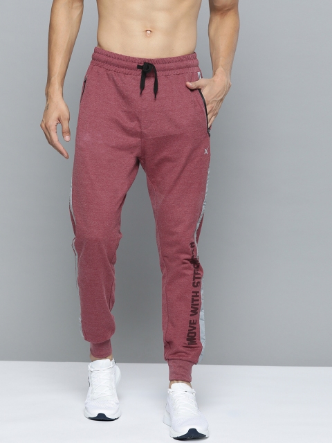 

HRX by Hrithik Roshan Men Burgundy Melange Solid Slim fit Training Joggers, Maroon