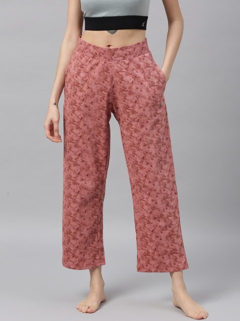 

HRX by Hrithik Roshan Women Rust Red Printed Yoga Track Pants
