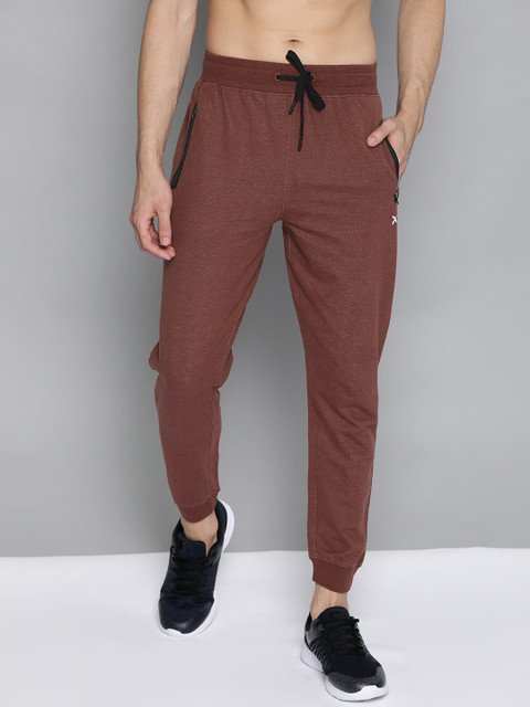 

HRX by Hrithik Roshan Men Maroon Melange Solid Slim fit Training Track Pants