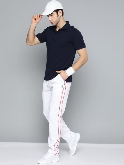 Men White Solid Regular Fit Rapid Dry Cricket Track Pants