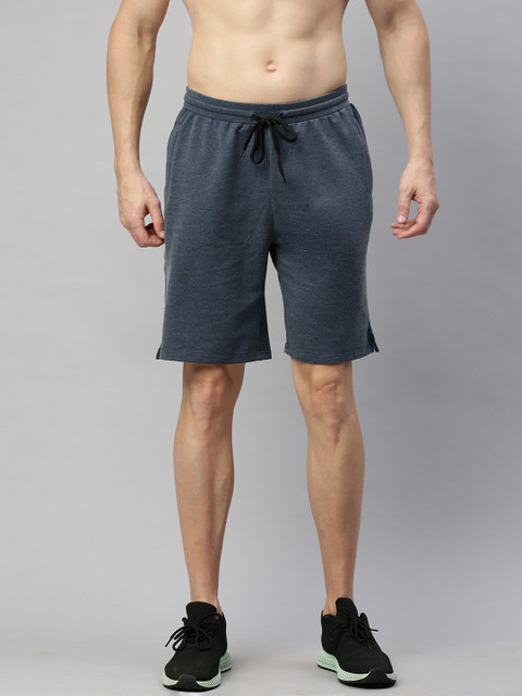 

HRX by Hrithik Roshan Men Navy Melange Solid Regular Fit Organic Yoga Shorts, Navy blue