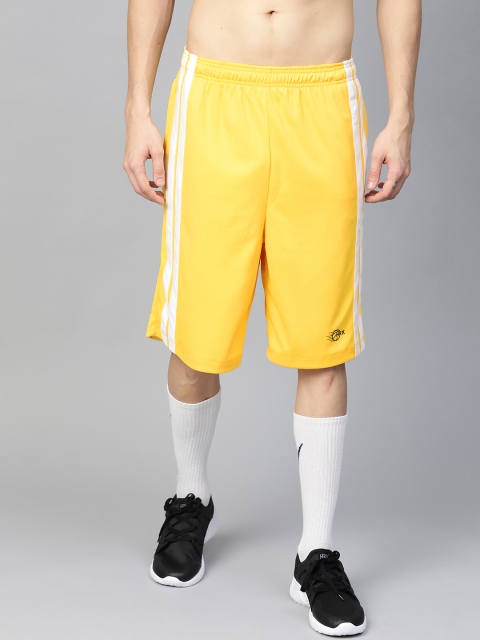 

HRX by Hrithik Roshan Men Yellow Solid Regular Fit Rapid Dry Basketball Shorts