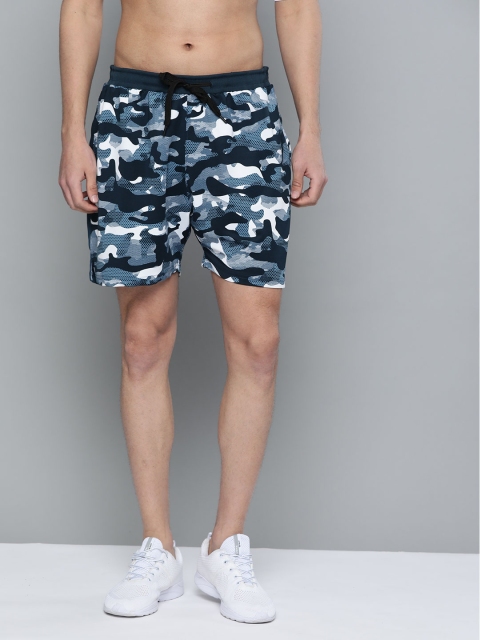 

HRX by Hrithik Roshan Men Camo Rapid-Dry N9 Antimicrobial technology Running Shorts, Navy blue