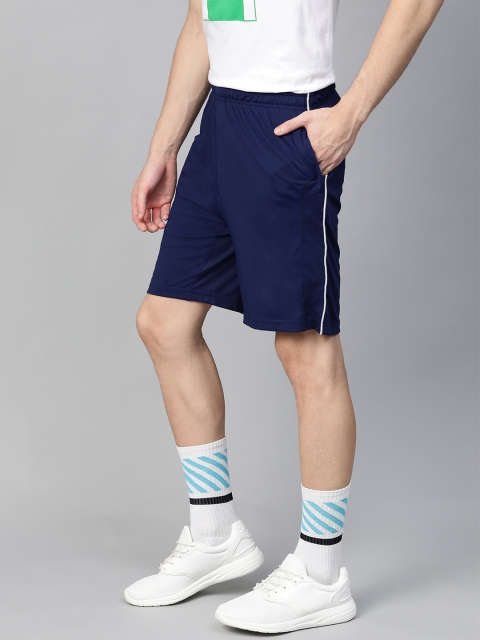 

HRX by Hrithik Roshan Men Medieval Blue Solid Regular Fit Rapid-Dry Racket Sports Shorts, Navy blue