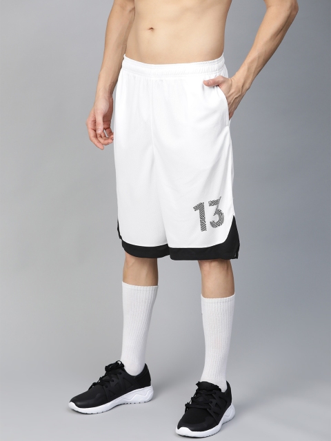 

HRX by Hrithik Roshan Men White Solid Regular Fit Rapid-Dry Basketball Shorts