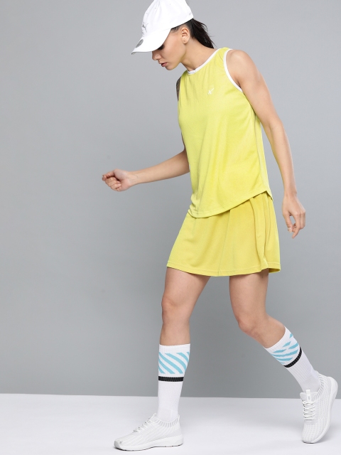 

HRX by Hrithik Roshan Women Wild Lime Solid Regular Fit RapidDry Racket Sports Skirt, Yellow