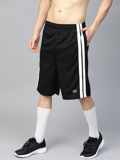 

HRX by Hrithik Roshan Men Black Solid Regular Fit Rapid Dry Basketball Shorts