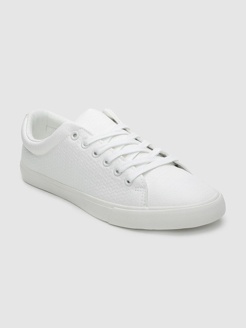 

WROGN Men White Textured Sneakers