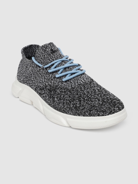 

WROGN Men Black & Grey Woven Design Sneakers
