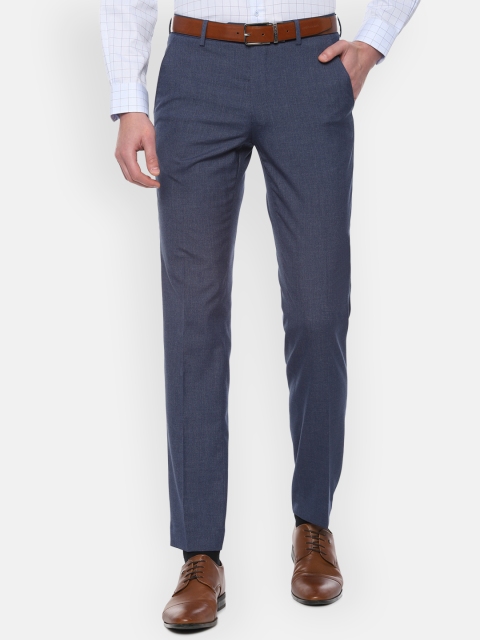 

Van Heusen Men Blue Slim Fit Solid Formal Trousers