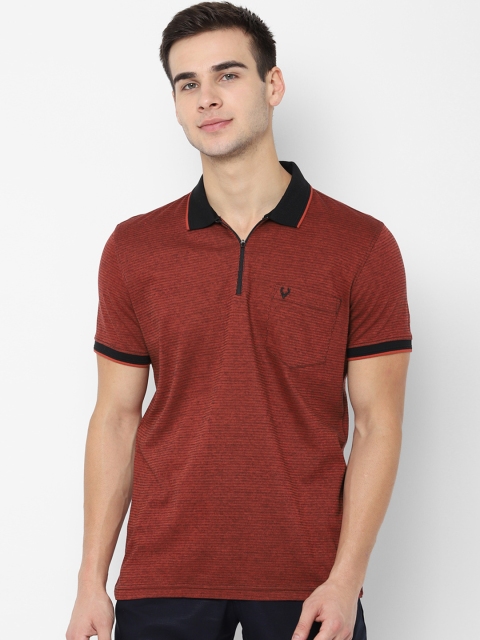 

Allen Solly Men Red Self Design Polo Collar T-shirt