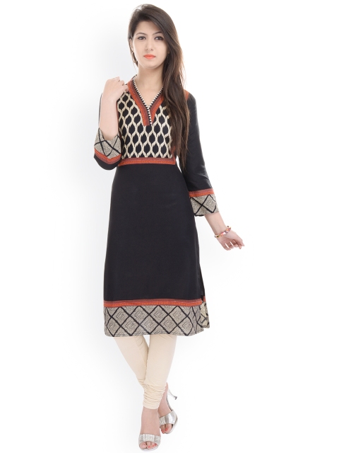 

Prakhya Black Printed Kurta