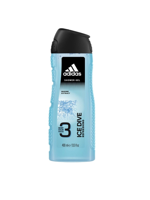 

ADIDAS Men Ice Dive 3 IN 1 Body, Hair and Face Shower Gel 400 ml, Blue