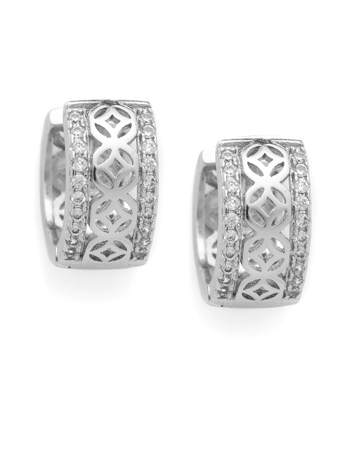 

Amavi Silver-Toned Rhodium Plated Circular Hoop Earrings