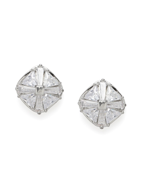 

Amavi Silver-Toned Rhodium Plated Geometric Studs