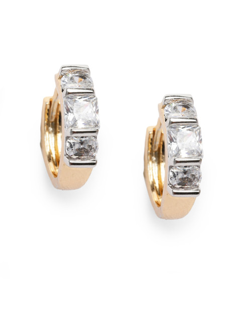 

Amavi Silver & Gold-Toned Rhodium Plated Circular Hoop Earrings