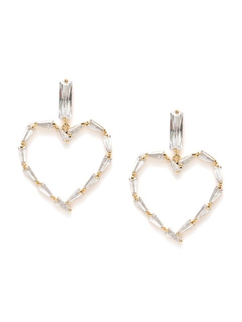 

Amavi Gold-Toned Heart Shaped Drop Earrings