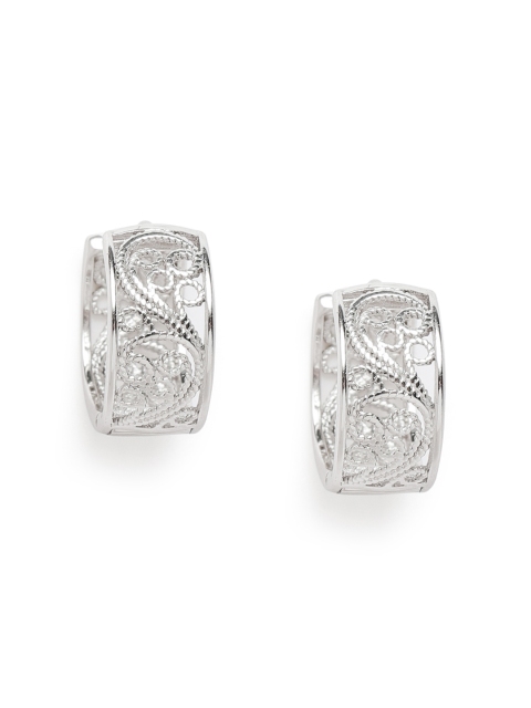 

Amavi Silver-Toned Rhodium Plated Circular Hoop Earrings