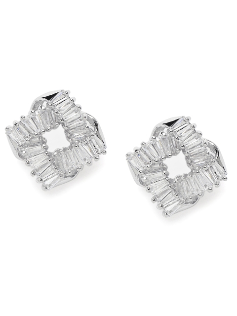 

Amavi Silver-Toned Rhodium-Plated Geometric Studs