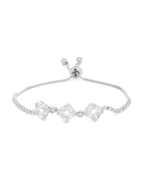 

Amavi Silver-Toned Rhodium Plated Charm Bracelet