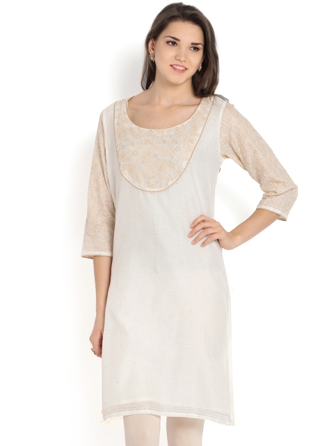 

Soch Outlet White Embroidered Kurta