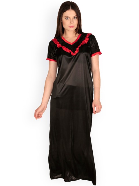 

Secret Wish Black Maxi Nightdress NT-25