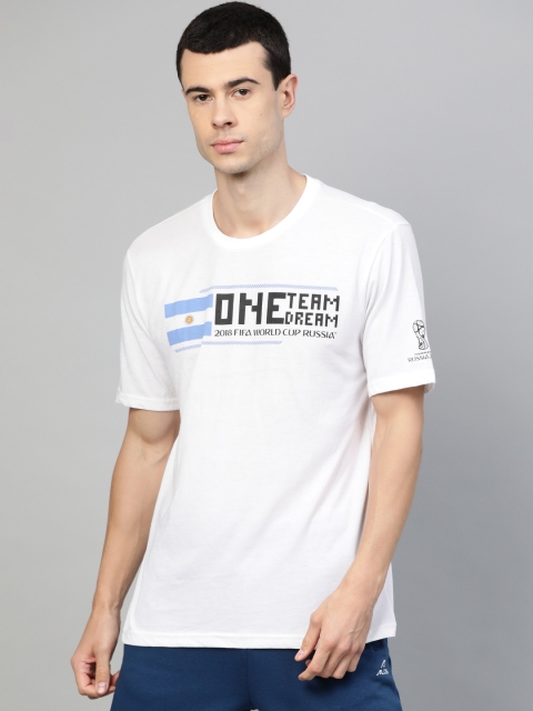 

Alcis Men White & Black Printed Round Neck T-shirt