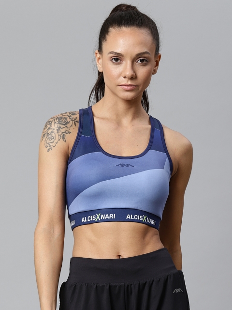 

Alcis Blue X Nari Colourblocked Non-Wired Lightly Padded Training Sports Bra WGTL9U1