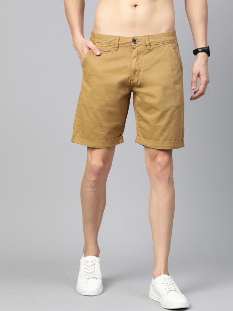 

Roadster Men Khaki Solid Regular Fit Chino Shorts