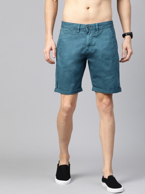 

Roadster Men Teal Blue Solid Regular Fit Chino Shorts