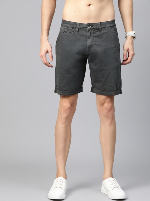 

Roadster Men Charcoal Grey Solid Regular Fit Chino Shorts