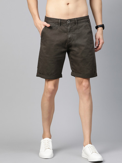 

Roadster Men Coffee Brown Solid Regular Fit Chino Shorts