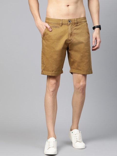 

Roadster Men Olive Brown Solid Regular Fit Chino Shorts