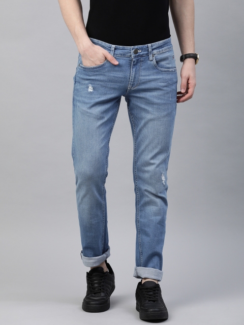 

Louis Philippe Jeans Men Blue Matt Slim Fit Low-Rise Low Distress Stretchable Jeans