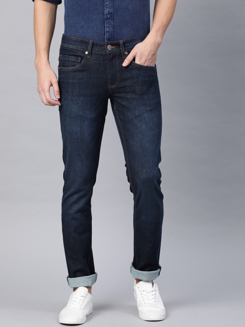 

Louis Philippe Jeans Men Blue Matt Slim Fit Low-Rise Clean Look Stretchable Jeans