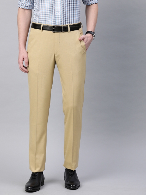

Louis Philippe Men Beige Slim Fit Solid Formal Trousers