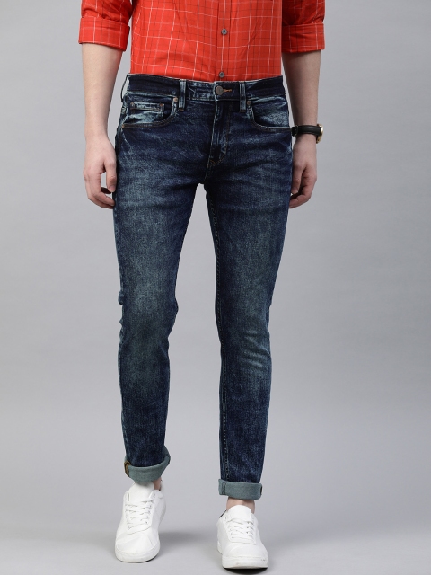 

Louis Philippe Jeans Men Blue Albert Super Slim Fit Low-Rise Clean Look Stretchable Jeans