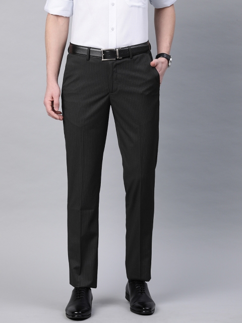 

Louis Philippe Men Black Slim Fit Solid Formal Trousers