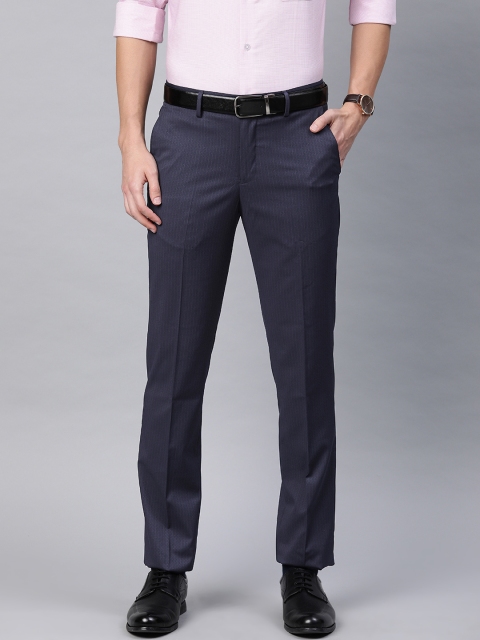 

Louis Philippe Men Navy Blue Slim Fit Solid Formal Trousers