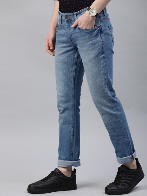 

Louis Philippe Jeans Men Blue Matt Slim Fit Low-Rise Low Distress Stretchable Jeans