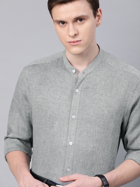 

Louis Philippe Men Grey Slim Fit Solid Casual Shirt