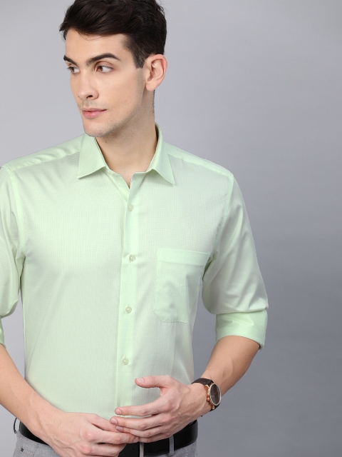 

Louis Philippe Men Green Slim Fit Checked Formal Shirt