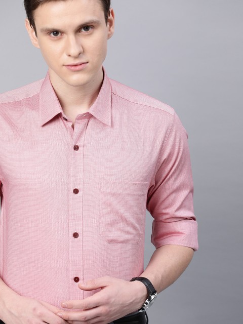 

Louis Philippe Men Red & White Slim Fit Self Design Formal Shirt