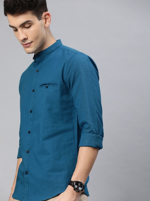 

Louis Philippe Sport Men Blue Super Slim Fit Solid Casual Shirt