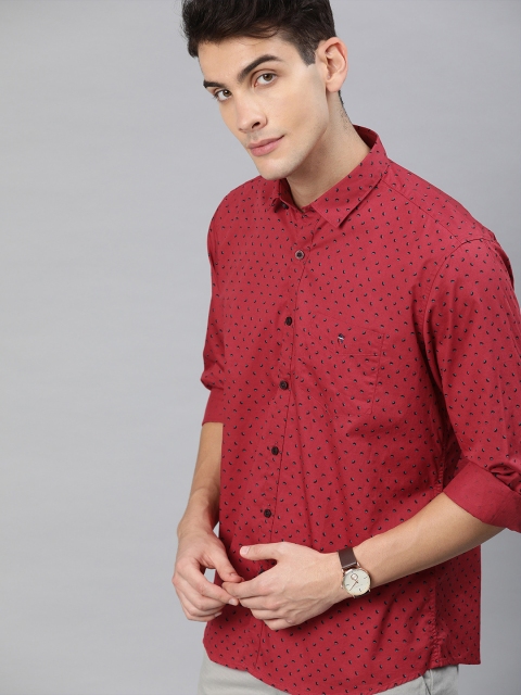 

Louis Philippe Sport Men Red & Black Slim Fit Printed Casual Shirt