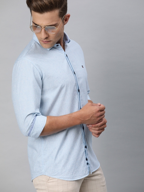 

Louis Philippe Sport Men Blue Super Slim Fit Solid Casual Shirt