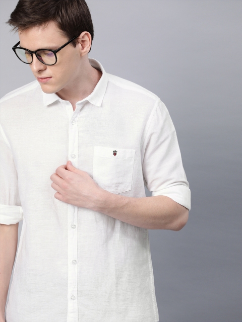 

Louis Philippe Jeans Men White Slim Fit Solid Casual Shirt
