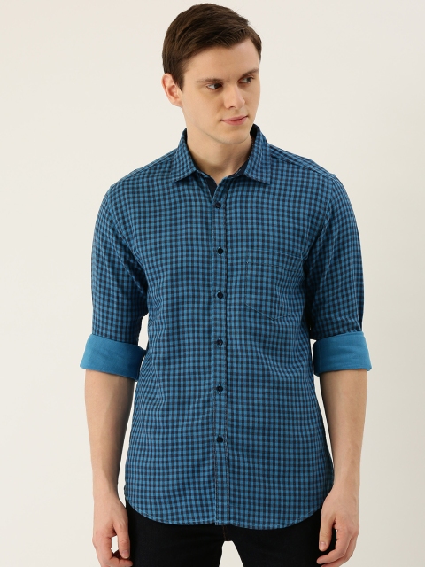 

IVOC Men Blue & Black Slim Fit Gingham Checked Casual Shirt
