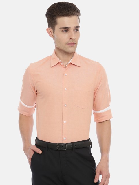 

IVOC Men Orange Slim Fit Solid Casual Shirt